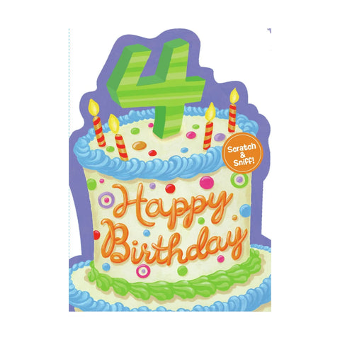 Age 4 Vanilla Cake - Birthday Card