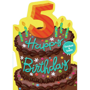 Age 5 Chocolate Cake - Birthday Card
