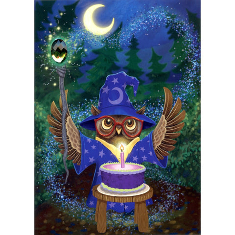 Wizard with Jewel Sceptre - Birthday Card