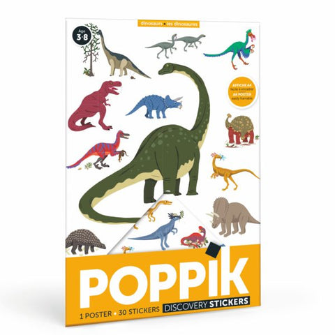 Dinosaurs Mini Poster + 26 Stickers - Ages 3+