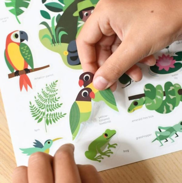 Jungle Mini Poster + 30 Stickers - Ages 3+