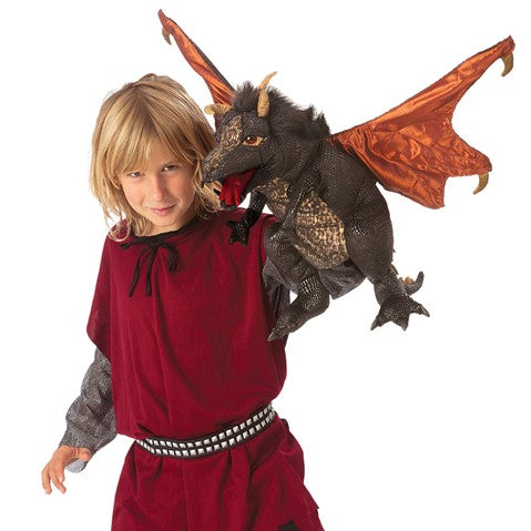 Folkmanis: Black Dragon Puppet - Ages 3+