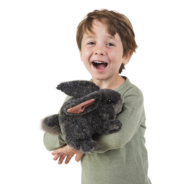 Folkmanis: Gray Bunny Rabbit Puppet - Ages 3+