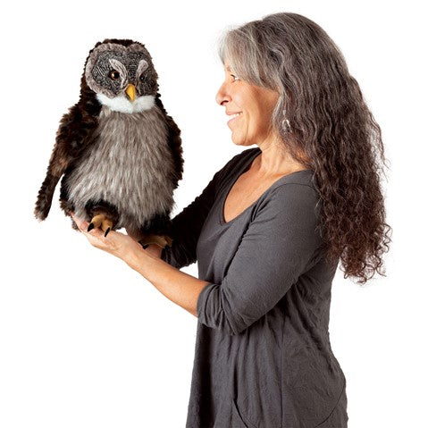 Folkmanis: Hooting Owl Puppet - Ages 3+