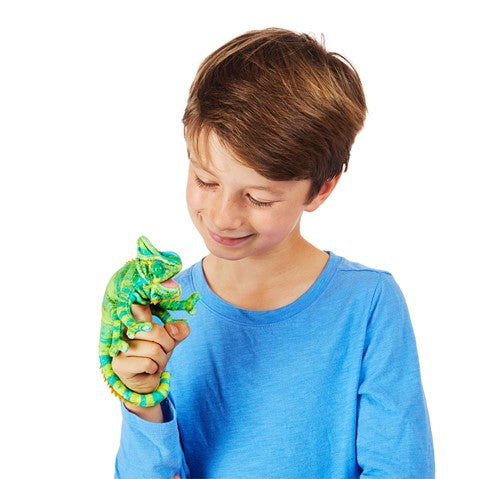 Folkmanis: Mini Chameleon Finger Puppet - Ages 3+