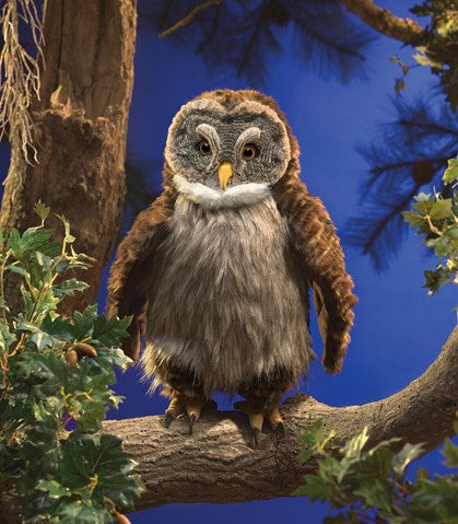 Folkmanis: Hooting Owl Puppet - Ages 3+