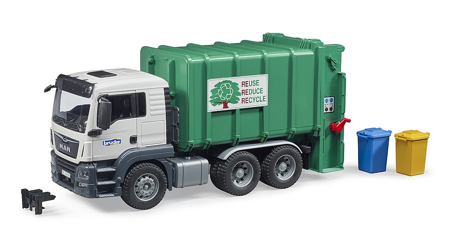 Bruder: Rear Loading Garbage Green Truck - Ages 3+