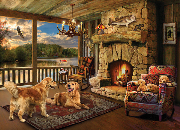 Lakeside Cabin: 1000 Piece Puzzle - Ages 9+