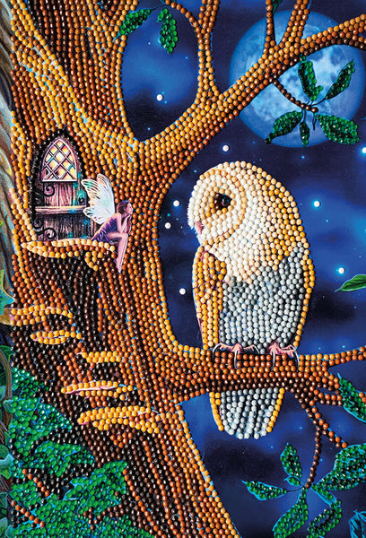 Crystal Art Notebook Kit: Owl and Fairy Tree - Ages 8+