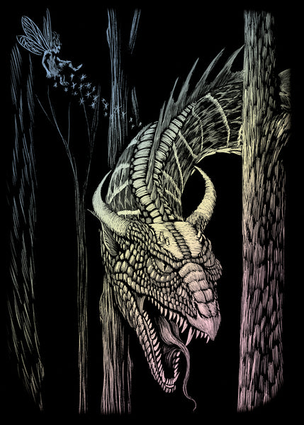 Mini Engraving Art: Holographic Forest Dragon - Ages 8+