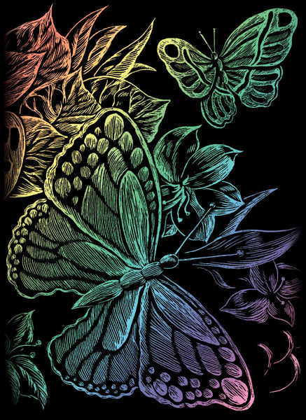 Mini Engraving Art: Rainbow Butterflies - Ages 8+