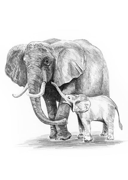 Mini Sketching Made Easy: Elephant & Baby - Ages 8+