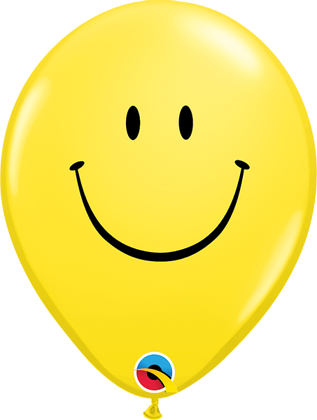 11" Latex Balloon: Smile Face - Multiple Colours Available