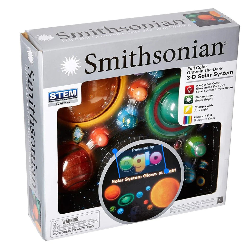 Slidable Solar System Smithsonian: 3D Hanging Glowing solar system - Ages 8+ – Playful Minds