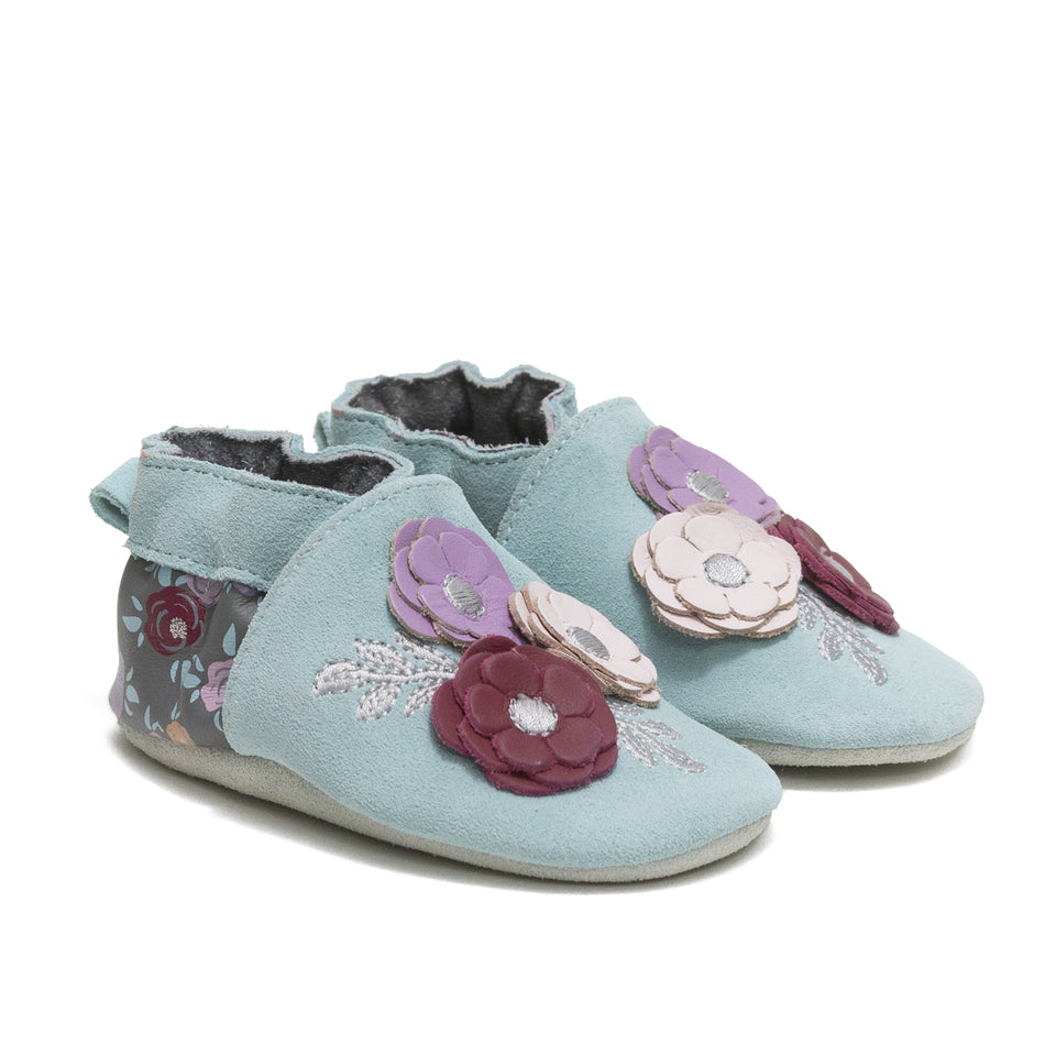 Soft Soles: Flowers Turquoise