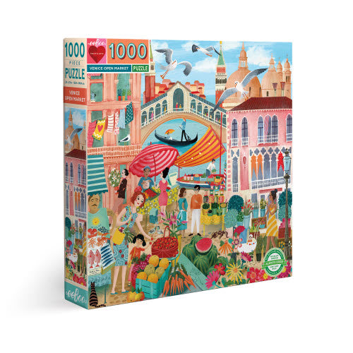 Venice Open Market 1000 pc  Puzzle Eeboo Woman Owned. Mother Run. Sustainably Sourced