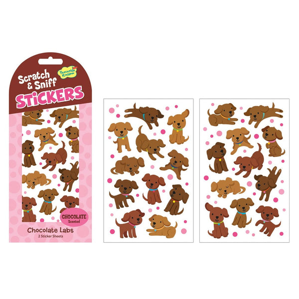 Stickers: Scratch & Sniff Chocolate Labs - Ages 3+