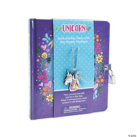 Lock & Key Diary: Unicorn with Key-Keeper Necklace - Ages 6+