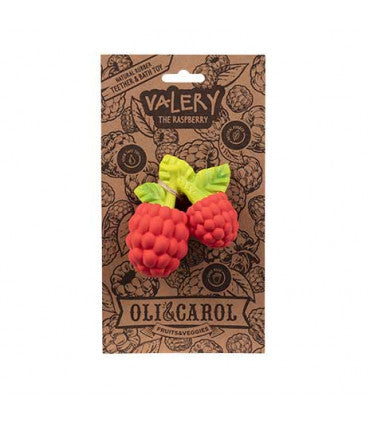 Oli & Carol: Valery the Raspberry Natural Rubber Teether & Bath Toy - Ages 0+