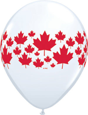 Maple Leaf Wrap Around Latex Balloon 11"