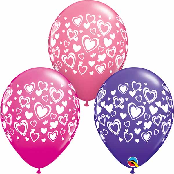 Double Hearts Wrap Latex Balloon 11"